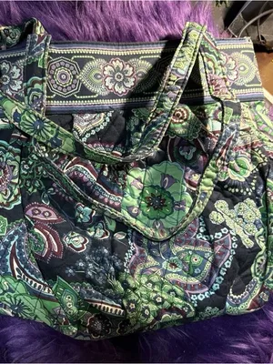 Vera Bradley Shoulder Purse Blue Rhapsody, Zippered thumbnail 1