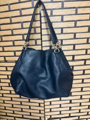 Coach Hallie black pebbled leather shoulder bag thumbnail 2