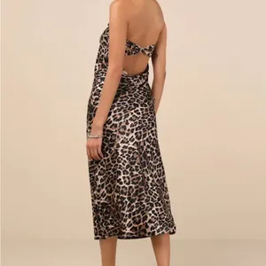 Lulu's Leopard Print Strapless Midi Dress thumbnail 4