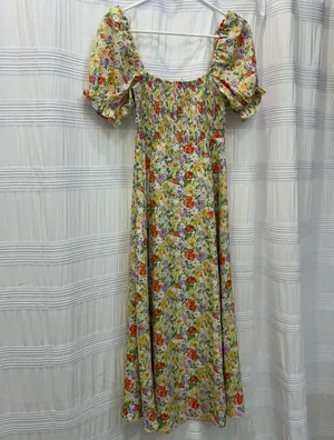 ASTR The Label Floral Puff Sleeve Midi Dress thumbnail 3