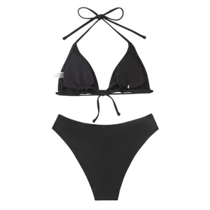 SheIn Triangle Bikini Set in Black, Size M​‍​‍​ thumbnail 2