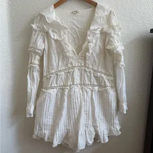 For Love And Lemons Ziggy Pintuck White Mini Dress Size L thumbnail 3