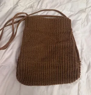 Brown crotchet boho purse thumbnail 1