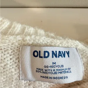 NWT Old Navy Knit Cozy Crew-Neck Sweater White Cream Raglan Sleeve‎ M thumbnail 6