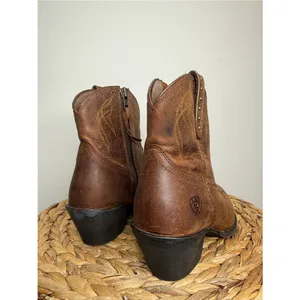 Ariat Dakota Ankle Boots Cowgirl Dakota Western Brown leather studded Booties thumbnail 3