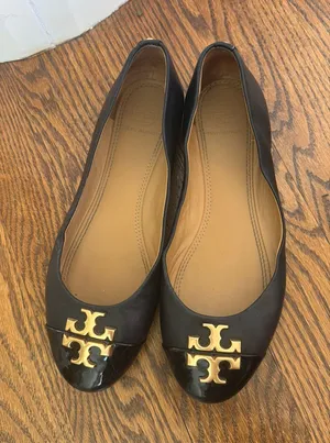 Tory Burch Flats Ballet Leather Black Patent thumbnail 1