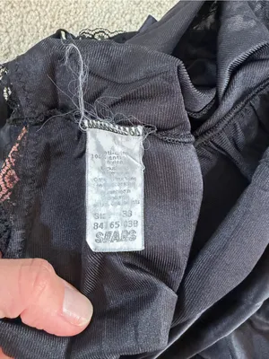 Vintage Sears Black Antron Nylon Full Slip Lace Trim Size 38 Flawed thumbnail 9