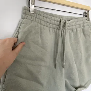 Abercrombie & Fitch green gray fleece shorts pockets pull on women's size S y2k thumbnail 2