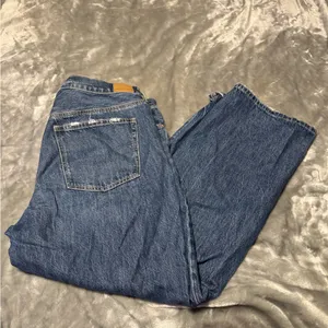 American Eagle Outfitters Ex Boyfriend Ripped Wide Leg Jeans - Dark Blue thumbnail 3