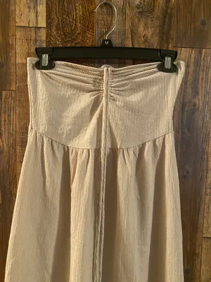 NWT H & M women's sleeveless/ strapless summer dress beige size xs thumbnail 1