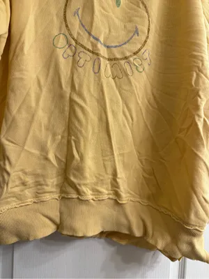 Aerie Butter Yellow Smiley® Total Optimist Down-To-Earth Crew Sweatshirt - M thumbnail 4