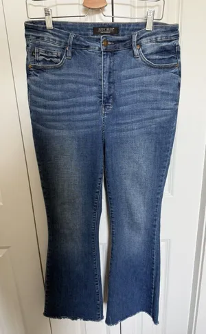 Judy Blue Jeans Women 13/31 Blue Denim Control Top Flare High Rise Stretch thumbnail 1