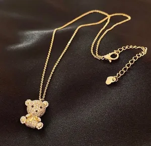 18K Gold Plated Cute Teddy Bear Pendant Necklace for Women thumbnail 3