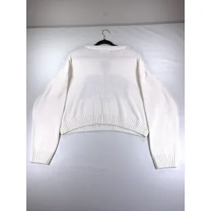 Grayson Threads Women XL USA Graphic Cropped Sweater Cream Knit Long Sleeve NWT thumbnail 9