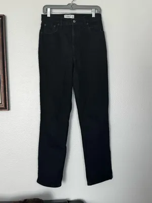 Abercrombie & Fitch Ultra High Rise 90s Straight Jean Black Size 27 / 4 thumbnail 2
