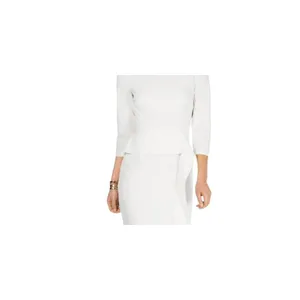 Vince Camuto Women's Angled Ruffle Sheath Dress VC9M9272 White 14P thumbnail 7