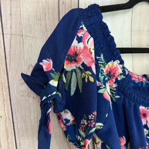 Rue21 Blue Floral Smocked Romper thumbnail 2