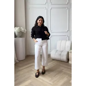 SPANX Stretch Twill Wide Leg Crop Pants in Bright White Size Small thumbnail 15
