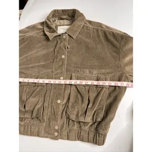 American Eagle Corduroy Bomber Jacket Brown Medium 100% Cotton Relaxed thumbnail 9