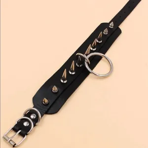 Black Spike Oring Choker Collar New thumbnail 3