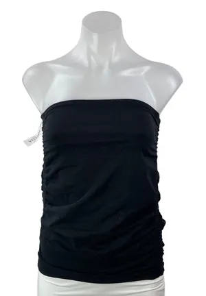 NEW Aritzia Wilfred Purity Black Strapless Jersey Ruched Bandeau Tube Top Sz S/P thumbnail 1