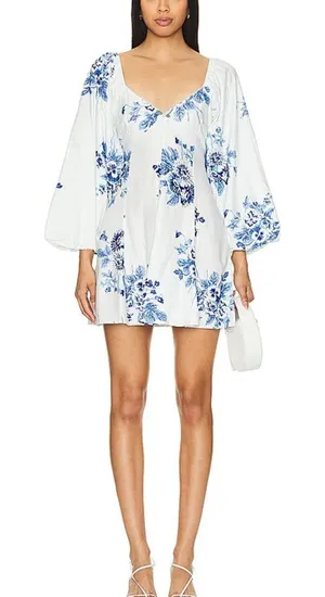 Free People Blue and White Smocked‎ Dress thumbnail 1