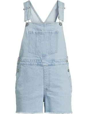 No Boundaries Relaxed Boyfriend Shortalls, 3.5" Inseam, Women's M(7-9) thumbnail 4