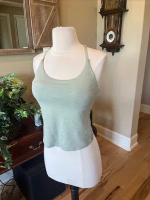 Outdoor Voices Sage Green Strappy Sports Bra Tank Top thumbnail 4