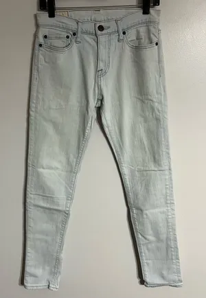 Women's Abercrombie & Fitch‎ Super Skinny Size 28 X 30 White Denim Jeans thumbnail 1