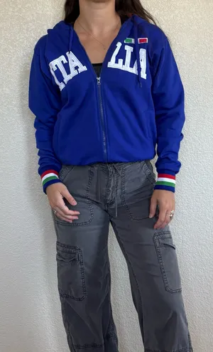 90s Italia Italy blue zip up hoodie thumbnail 1