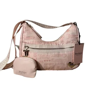 Juicy Couture Material Girl Nylon Shoulder Powder Blush Pink Crossbody Bag NEW thumbnail 1