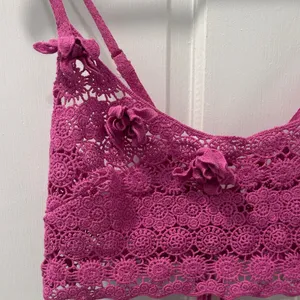 Intimately by Free People Crochet Bralette Fiji Flower Pink Rose Size Medium NWT thumbnail 7