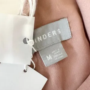 Finders Keepers NWT Soft Pink Blush Chances One Shoulder Long Split Sleeve Dress Medium thumbnail 8