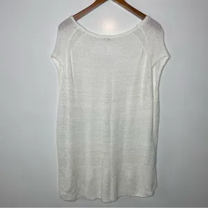 Free People Easy Tee Sweater Top in White‎ Small thumbnail 4