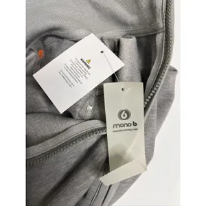 Mono B Half-Zip Long Sleeve Romper Grey Small Tencel Sporty thumbnail 9