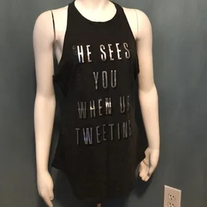 Victoria’s Secret Charcoal Gray Racerback Tank Med thumbnail 2