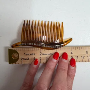 Vintage 90s Hair Comb Set Faux Tortoise Rhinestone Wave Made in USA Lot Of 2 thumbnail 8