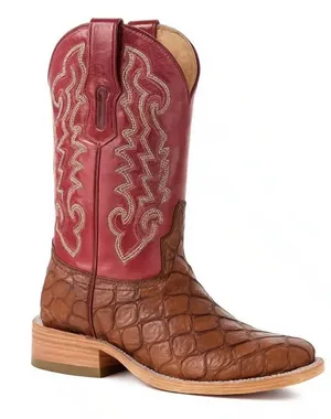 Corral Brown/Red Cowboy Leather Pull on Boots(Size 8.5) thumbnail 1