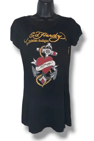 Vintage Ed Hardy black graphic tee thumbnail 1