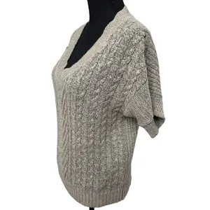 Current Air Los Angeles‎ Womens Size Small Cable Knit Sweater Shirt Short Sleeve thumbnail 2