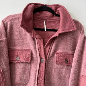 FREE PEOPLE Ruby Oversized Shirt Jacket in Rose Brown Cocoa/Mar - Size S NWT thumbnail 3