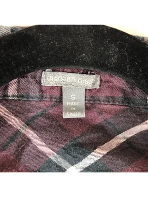 Charlotte Russe Womens Flannel Shirt Cotton Pockets Plaid Flannel Shirt Burgundy thumbnail 3