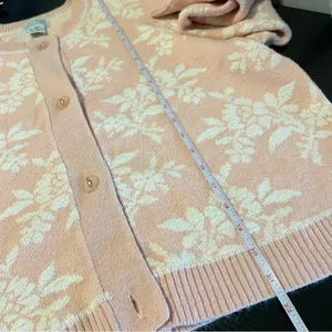 Tangiers Women’s Pink White Floral‎ Vintage Cardigan Medium thumbnail 11