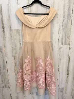 Caramel Fashion Women's US 12 (EU 44) Off-Shoulder Mesh Cocktail Dress thumbnail 9
