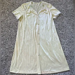Vintage Yellow Floral Embroidery Housedress thumbnail 1