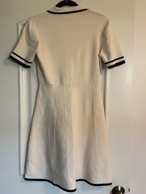 American Vintage Cream Mini Dress with Black Trim thumbnail 2