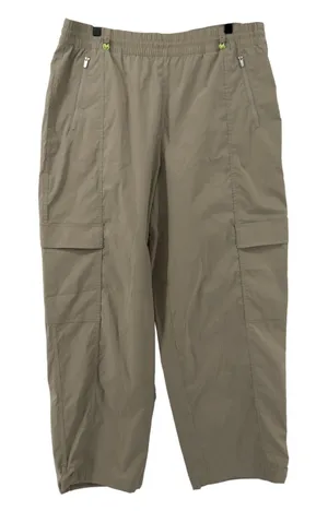 Athleta Cascade High Rise‎ Cargo Poplin Pant Oak Beige Women XL Pockets Y2K thumbnail 1