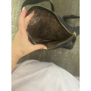 Unbranded Black‎ Faux Leather Zipper Bum Bag Leopard Print Lined thumbnail 3
