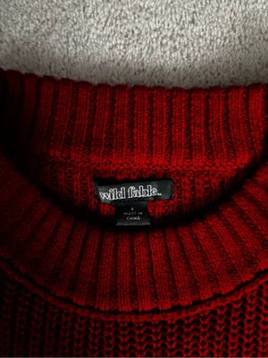 wild fable Red Ribbed Crewneck Sweater thumbnail 2