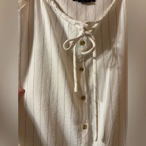 Hatch Maternity Jenna White Striped Midi Dress thumbnail 5